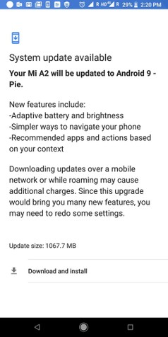 Xiaomi MI A2 riceve Android 9 Pie